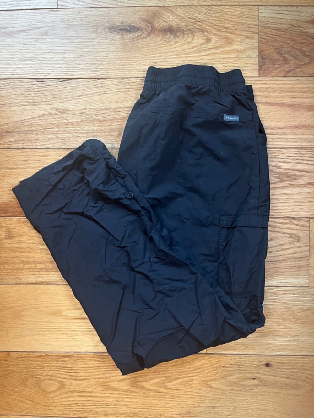 Columbia Light Weight Nylon Cropped Hiking Cargo Pants Black